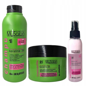 MySalon 3x Keratina Prostujący wygładzający zestaw