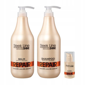 ZESTAW REPAIR STAPIZ Szampon 1L+Balsam 1L+jedwab