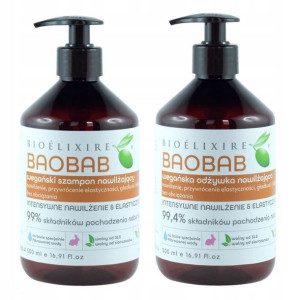 Bioelixire Baobab 2x500ml odżywka+szampon nawilż.