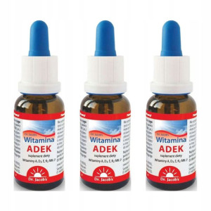 3 x Witamina ADEK 20ml A+D3+E+K2-MK7 Dr. Jacobs