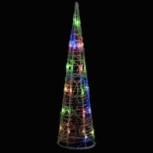 Stożek dekoracyjny, akrylowy, kolorowy, LED, 60 cm