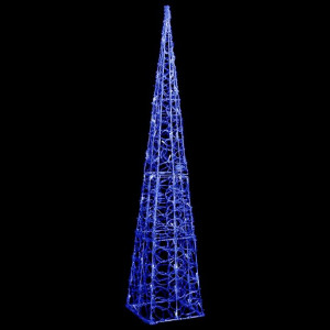 Stożek dekoracyjny, akrylowy, niebieski, LED, 120 cm