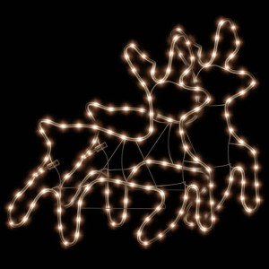 Renifery ozdobne, ciepłe białe światło LED 2 szt., 57x55x4,5 cm