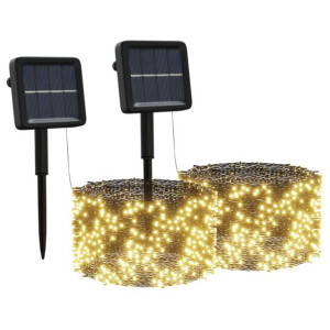 Solarne lampki dekoracyjne, 2 szt., 2x200 LED, ciepłe białe