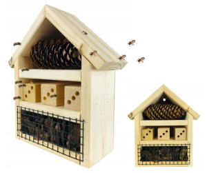 Hotel Budka Karmnik Domek dla owadów pszczół murarki 27x19,5 cm Naturalny