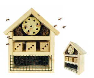 Hotel Budka Karmnik Domek dla owadów pszczół murarki 29x19,5 cm - Naturalny