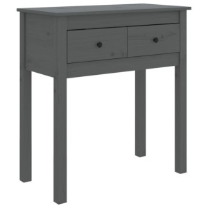Stolik konsolowy, szary, 70x35x75 cm, lite drewno sosnowe