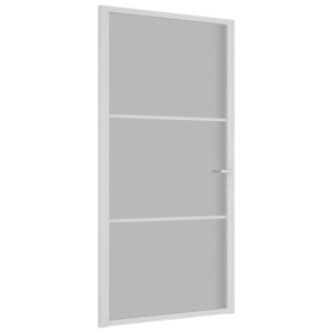 Drzwi wewnętrzne, 102,5x201,5 cm, białe, szkło mat i aluminium