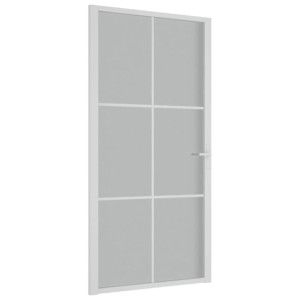 Drzwi wewnętrzne, 102,5x201,5 cm, białe, szkło mat i aluminium