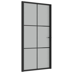 Drzwi wewnętrzne, 102,5x201,5 cm, czarne, szkło i aluminium
