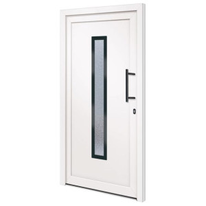 Drzwi wejściowe, białe, 108x208 cm, PVC