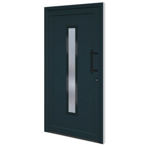 Drzwi wejściowe, antracytowe, 108x208 cm, PVC