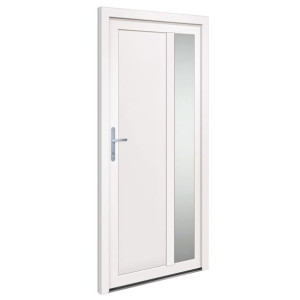 Drzwi wejściowe, białe, 98x200 cm, PVC