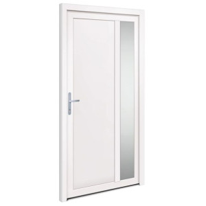 Drzwi wejściowe, białe, 108x208 cm, PVC