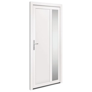 Drzwi wejściowe, białe, 98x208 cm, PVC