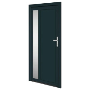 Drzwi wejściowe, antracytowe, 108x208 cm, PVC