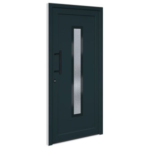 Drzwi wejściowe, antracytowe, 98x208 cm, PVC