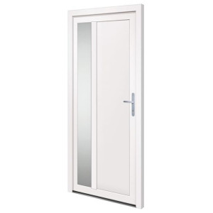 Drzwi wejściowe, białe, 98x208 cm, PVC