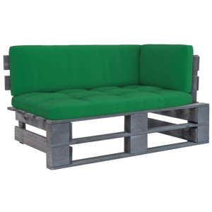 Ogrodowa sofa narożna z palet, szara, drewno sosnowe