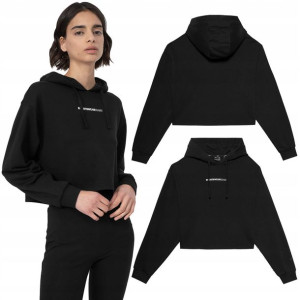 Bluza Damska 4F z Kapturem Crop-Top Bawełniana