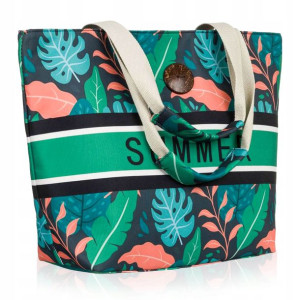 Torba Plażowa Duża Shopper Zamek Miejska Rodzinna