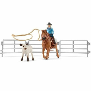 Lalka Schleich Cowgirl Team Roping Fun