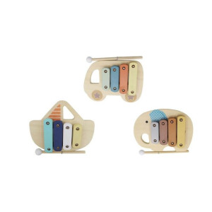 Ksylofon DKD Home Decor 19 x 14,5 x 3 cm Metal Drewno (3 Części)