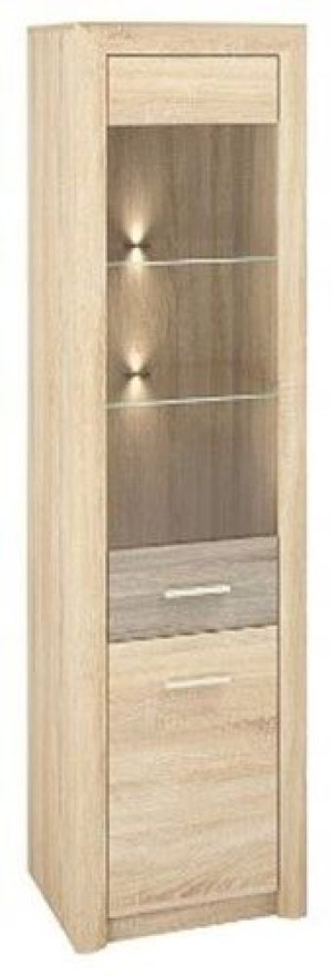Witryna pokój salon półki sonoma CASTEL 04/S z led