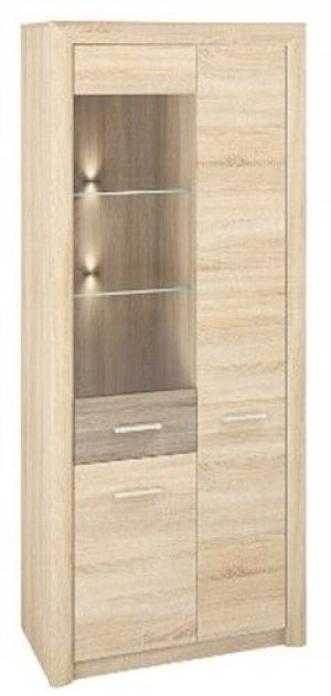 Witryna mebel pokój salon sonoma CASTEL 02/S z led