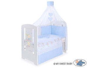 Pościel 5-cz z baldachimem- Sweet bears niebieskie