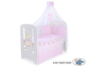 Pościel 5-cz z baldachimem- Sweet bears różowe