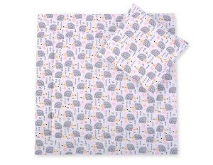 Pościel 2-cz 75x75cm NEWBORN SQUARE- jeżyki szare