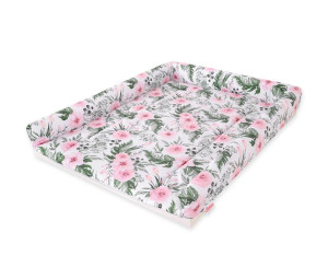 Pokrowiec nakładka na przewijak na komodę - peonie różowe