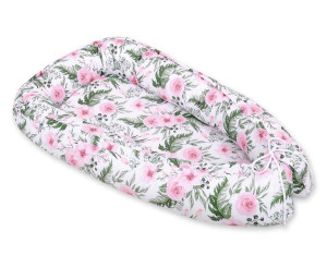 Kokon niemowlęcy dwustronny kojec otulacz Premium BOBONO- peonie różowe