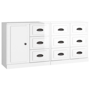 Szafki, 3 szt., biały, materiał drewnopochodny