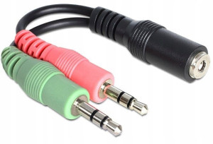 Adapter DELOCK Mini Jack x2 M - Jack F 0,12m BLK