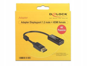 Adapter DELOCK DisplayPort M - HDMI F kolor czarny