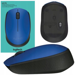 Logitech Mysz Bezprzewodowa M171 Niebieska Sensor