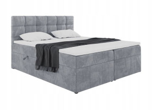Łóżko kontynentalne 180x200 szare do sypialni loft