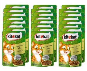 KITEKAT Kurczak w galaretce 24 x 100 g - Mokra karma, saszetki dla kota 24