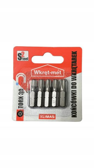 Bity Końcówki Do Wkrętarki Torx Tx-30 25mm 5szt