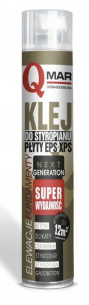 12x KLEJ piana pianka DO STYROPIANu xps QMAR 750ML