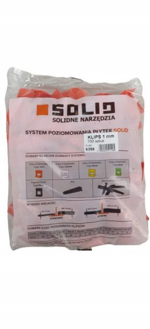 System Poziomowania Płytek Klipsy 1mm 1000 Sztuk