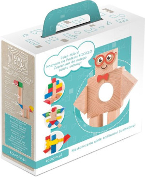 Klocki drewniane magnetyczne Kooglo Basic Color 50 el.