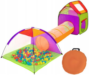 NAMIOT DLA DZIECI 3w1 DWA DOMKI +TUNEL Wigwam Tipi