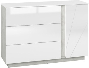 Lumens 07 Komoda Biały Połysk Z Led