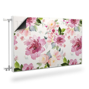 Mata MAGNETYCZNA Na Kaloryfer Akwarelowe Kwiaty Liście Natura 110cm x 60cm