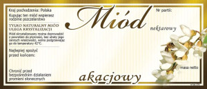 Paczka etykiet na miód akacjowy (100szt) - wzór E76