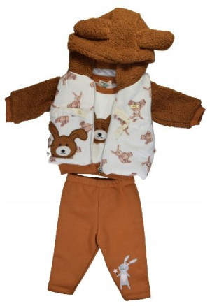 Komplet dresowy 74 kamizelka+bluza+spodnie 12m+