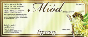 Paczka etykiet na miód lipowy (100szt) - wzór E77